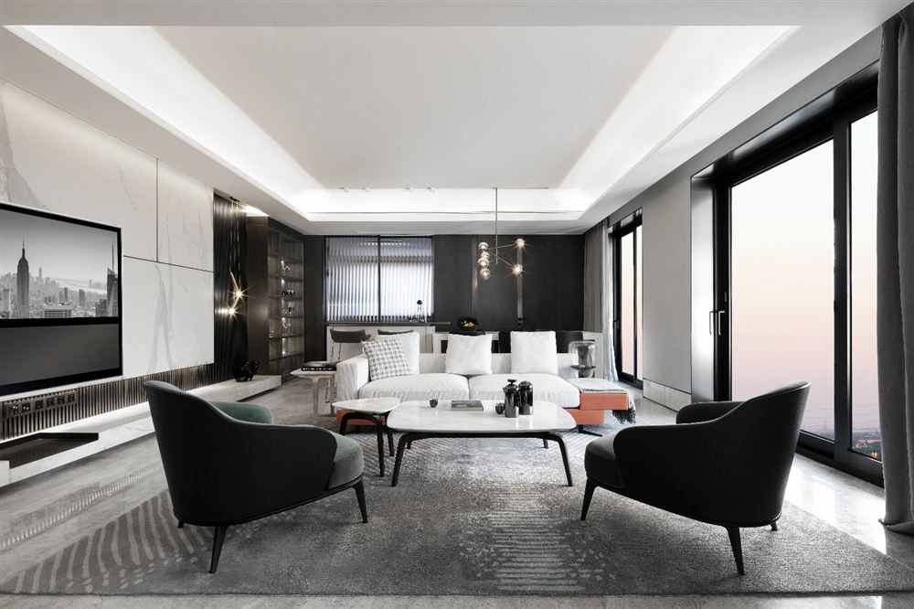 佛山市龍光·天瀛輕奢風(fēng)格三居室裝修案例