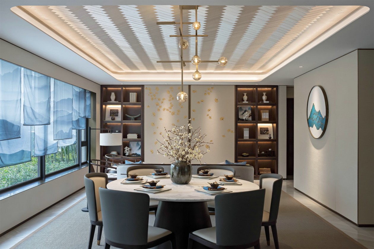 裝修案例新中式風(fēng)格室內(nèi)裝修效果圖-餐廳 裝修案例新中式風(fēng)格室內(nèi)裝修效果圖-餐廳