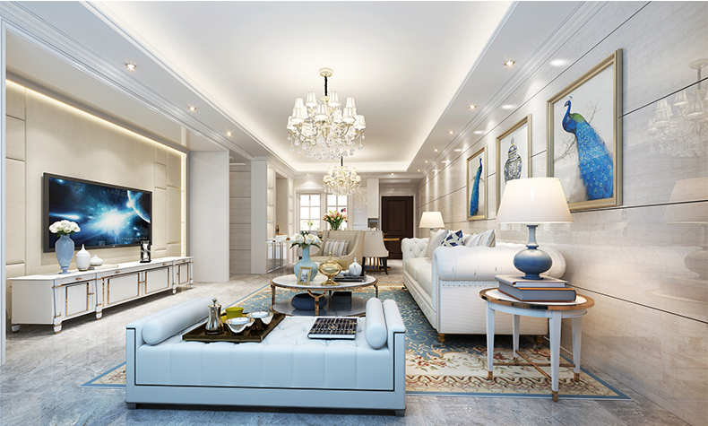 佛山市保利閱江臺北歐風(fēng)格三居室裝修案例