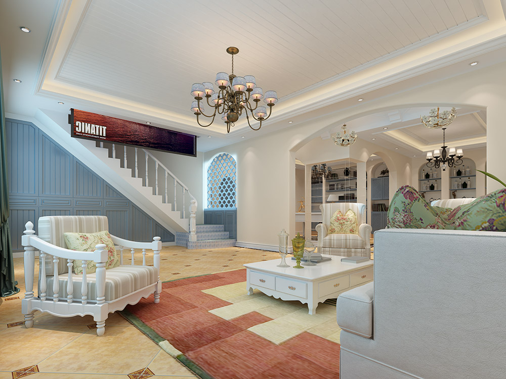 大同鉑藍(lán)郡別墅410平米地中海風(fēng)格裝修案例-客廳 大同鉑藍(lán)郡別墅410平米地中海風(fēng)格裝修案例-客廳