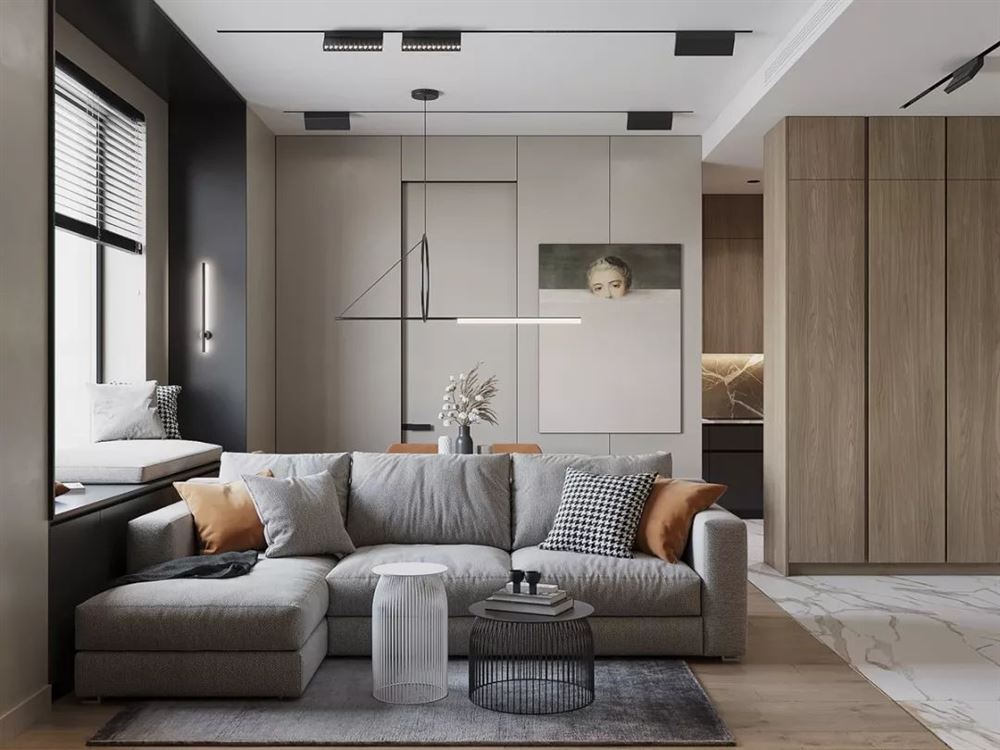 佛山市建投綠地璀璨天城輕奢風(fēng)格三居室裝修案例