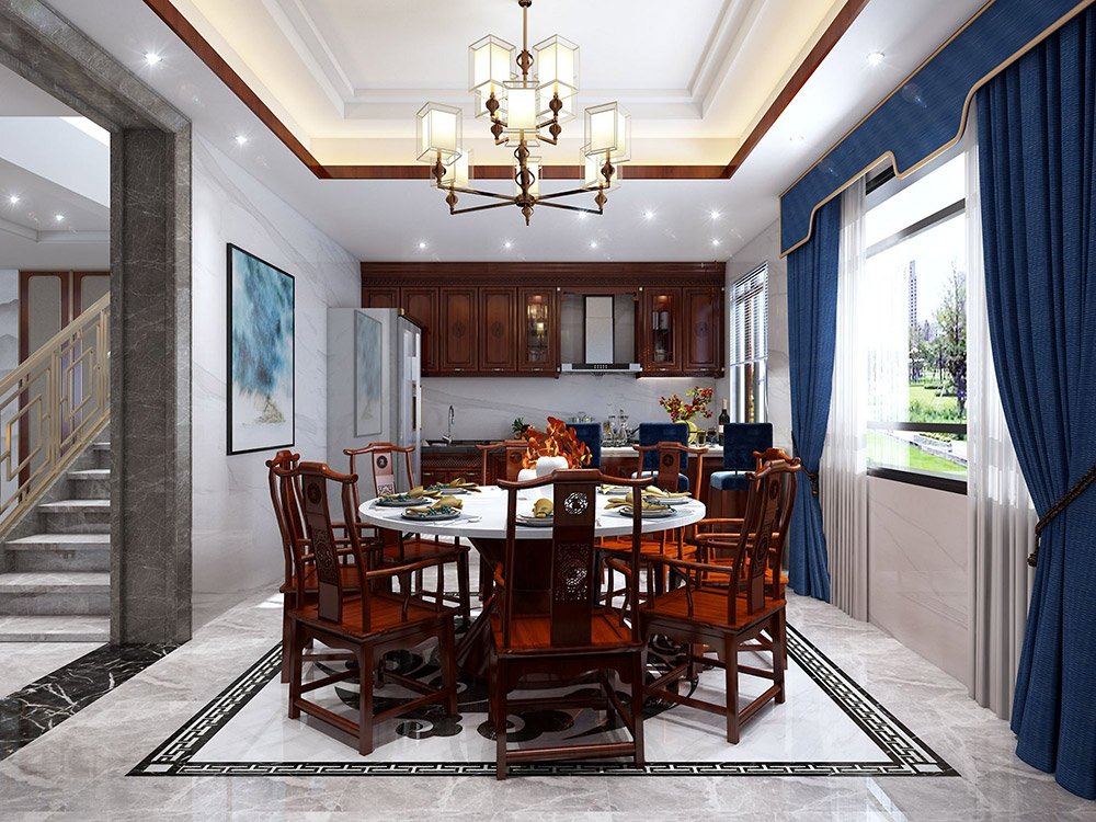 蘭花苑別墅680平米-中式風(fēng)格裝修案例-餐廳 蘭花苑別墅680平米-中式風(fēng)格裝修案例-餐廳