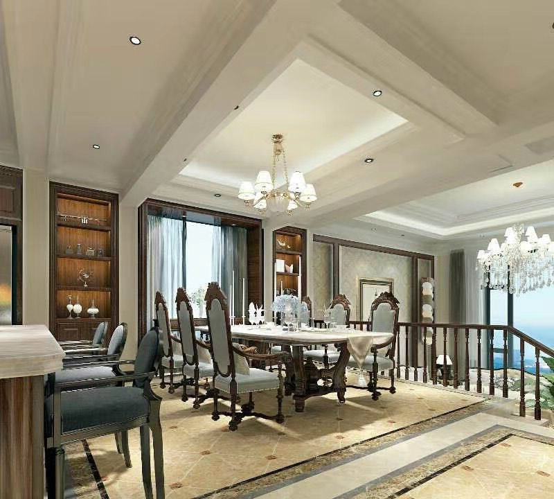 美式鄉(xiāng)村風(fēng)格室內(nèi)裝修效果圖-學(xué)府一號(hào)復(fù)式230平米-餐廳 美式鄉(xiāng)村風(fēng)格室內(nèi)裝修效果圖-學(xué)府一號(hào)復(fù)式230平米-餐廳