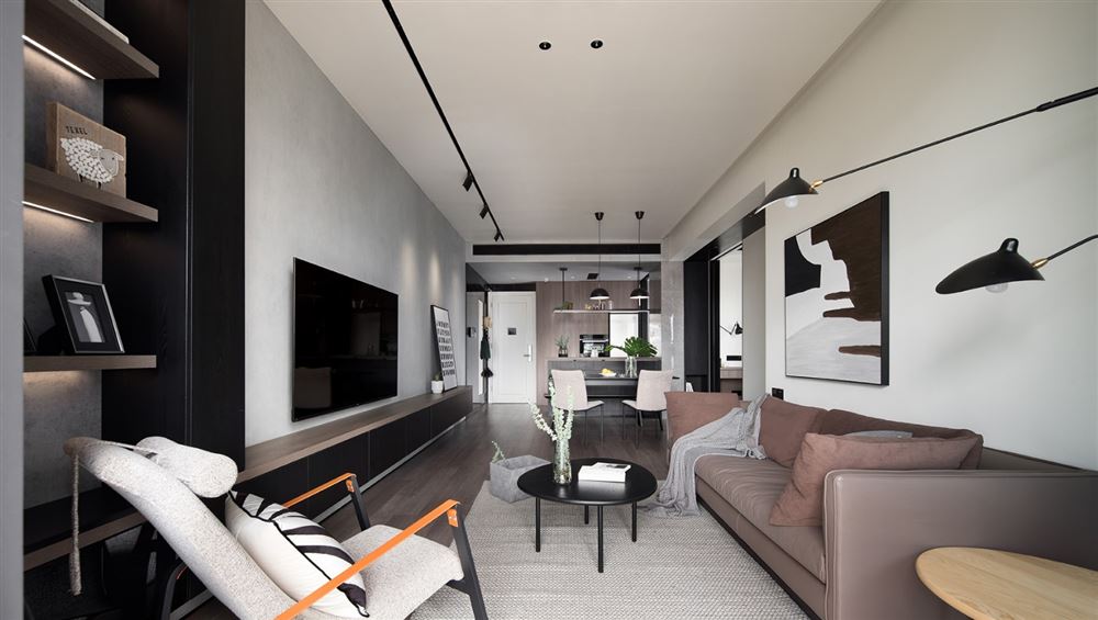 廣州市美林海岸花園現(xiàn)代簡約風格二居室裝修案例