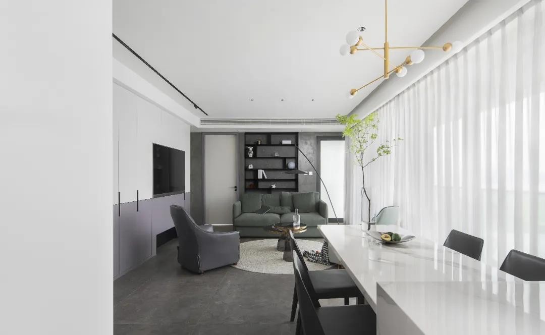 簡約黑白灰風格室內(nèi)設(shè)計家裝案例-客廳