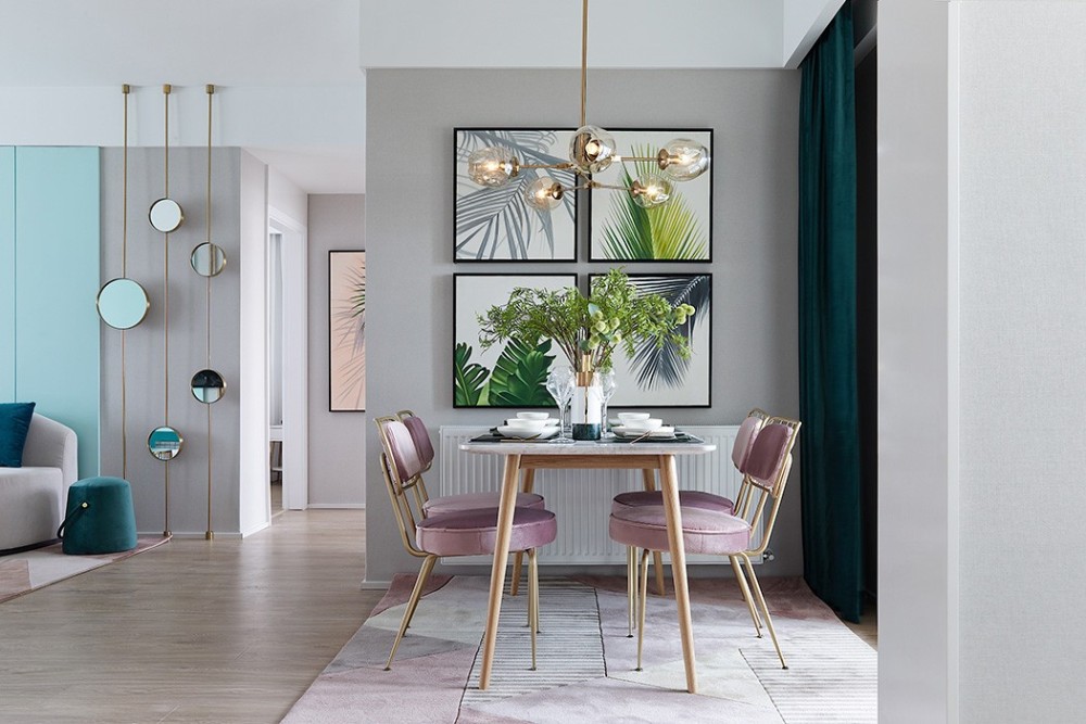 輕奢風格室內(nèi)家裝案例效果圖-餐廳 輕奢風格室內(nèi)家裝案例效果圖-餐廳