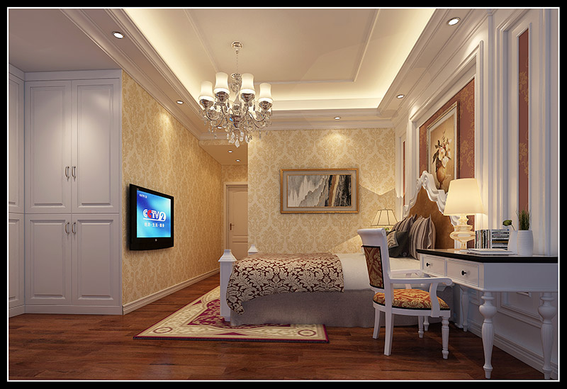 歐式風格室內裝修設計效果圖-東湖洲花園四居160平米-室內裝修設計臥室 歐式風格室內裝修設計效果圖-東湖洲花園四居160平米-室內裝修設計臥室
