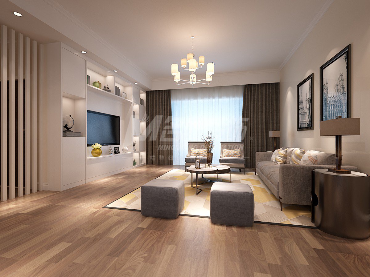 嘉興市萬城明月公館現(xiàn)代風(fēng)格三居室裝修案例