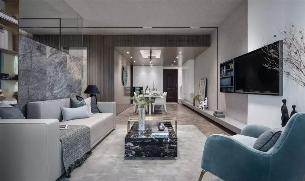 佛山市世茂弘陽(yáng)綠島湖公館現(xiàn)代簡(jiǎn)約風(fēng)格四居室裝修案例