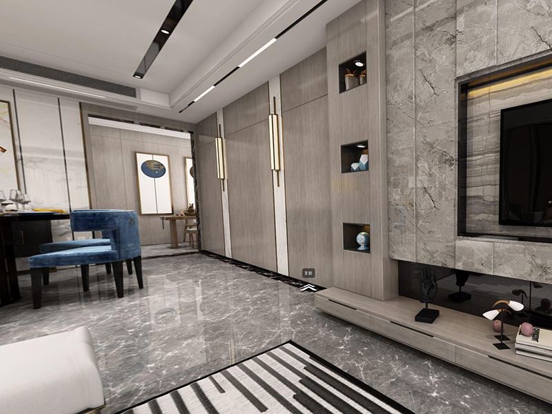 茂名市濱?；▓@輕奢風格四居室裝修案例