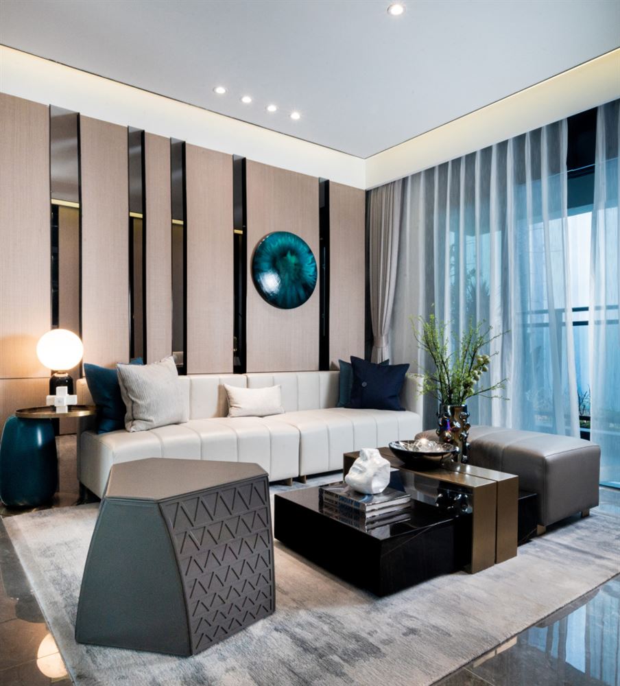 江門市駿景灣豪庭輕奢風(fēng)格三居室裝修案例