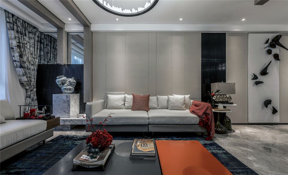 佛山市保利雲(yún)上新中式風(fēng)格三居室裝修案例