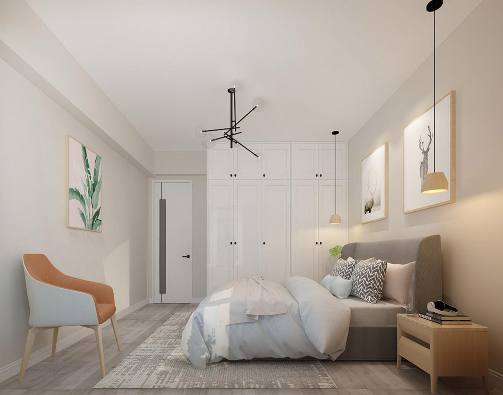 龍都春天三居100平米-北歐風(fēng)格裝修案例-主臥 龍都春天三居100平米-北歐風(fēng)格裝修案例-主臥