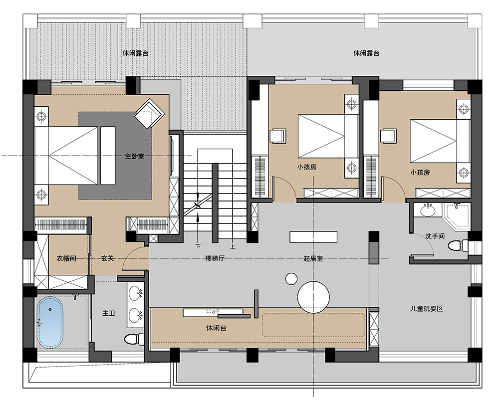 現(xiàn)代極簡風(fēng)格別墅裝修設(shè)計效果圖-迎江"逸"墅·碧桂園-別墅裝修設(shè)計二樓平面圖 現(xiàn)代極簡風(fēng)格別墅裝修設(shè)計效果圖-迎江"逸"墅·碧桂園-別墅裝修設(shè)計二樓平面圖