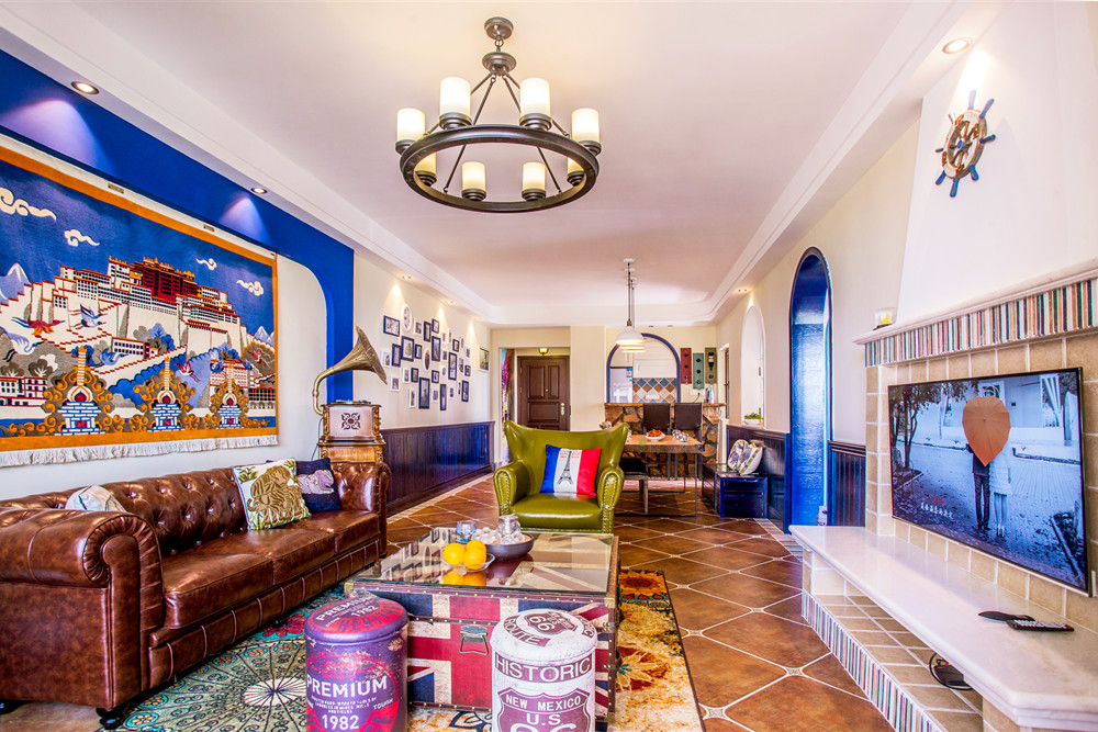 惠州市園洲花園地中海風(fēng)格二居室裝修案例