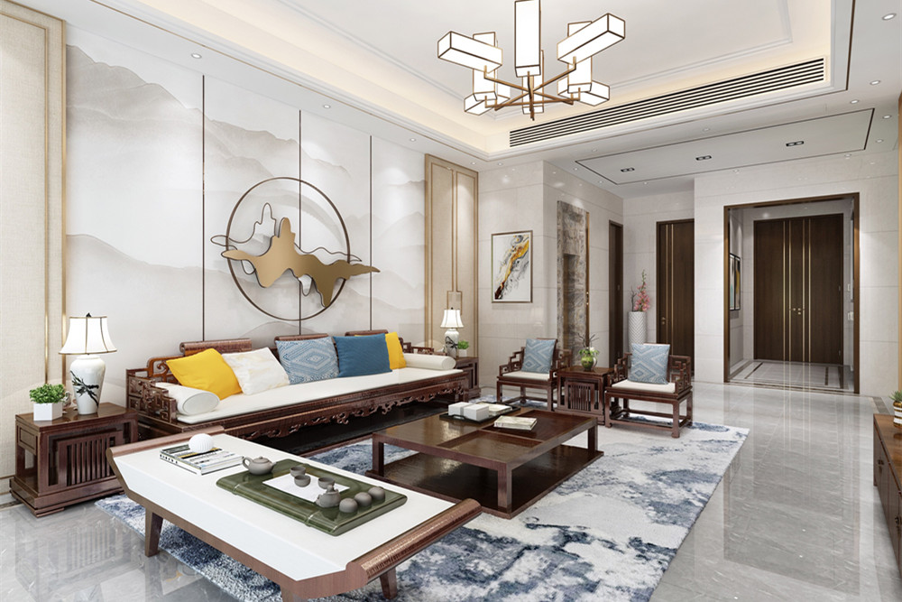 江門市保利大都會新中式風格別墅裝修案例