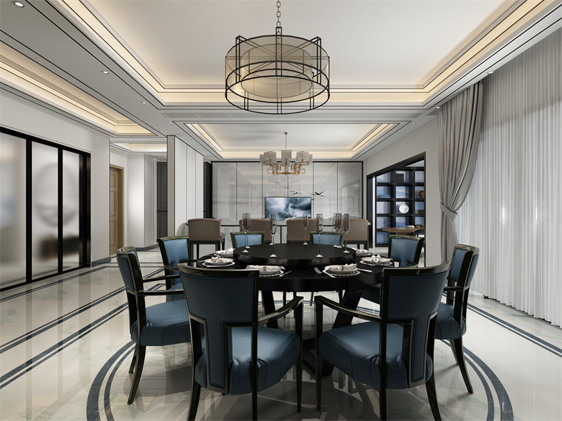 廣州市錦繡銀灣新中式風(fēng)格四居室裝修案例