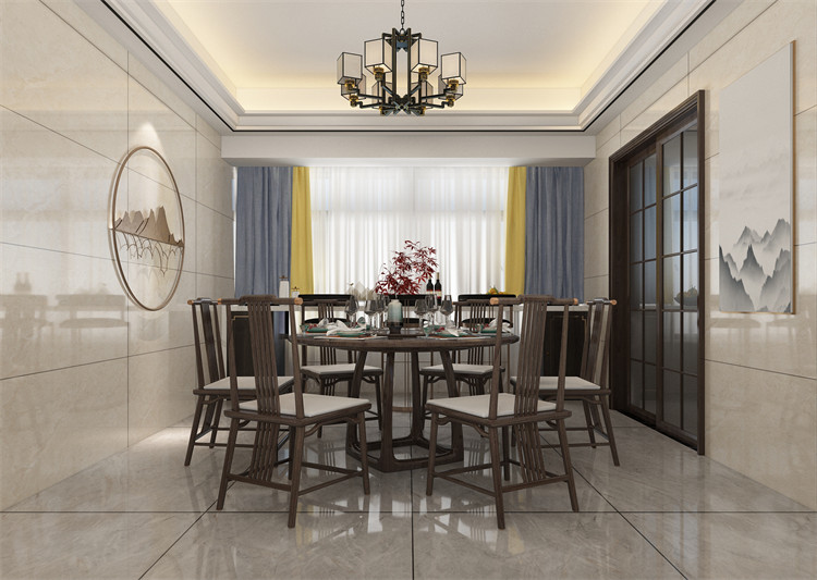 廣州市海倫春天新中式風(fēng)格四居室裝修案例