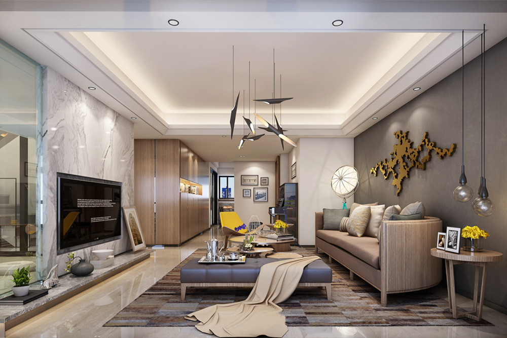 廣州市廣州亞運城新中式風(fēng)格四居室裝修案例