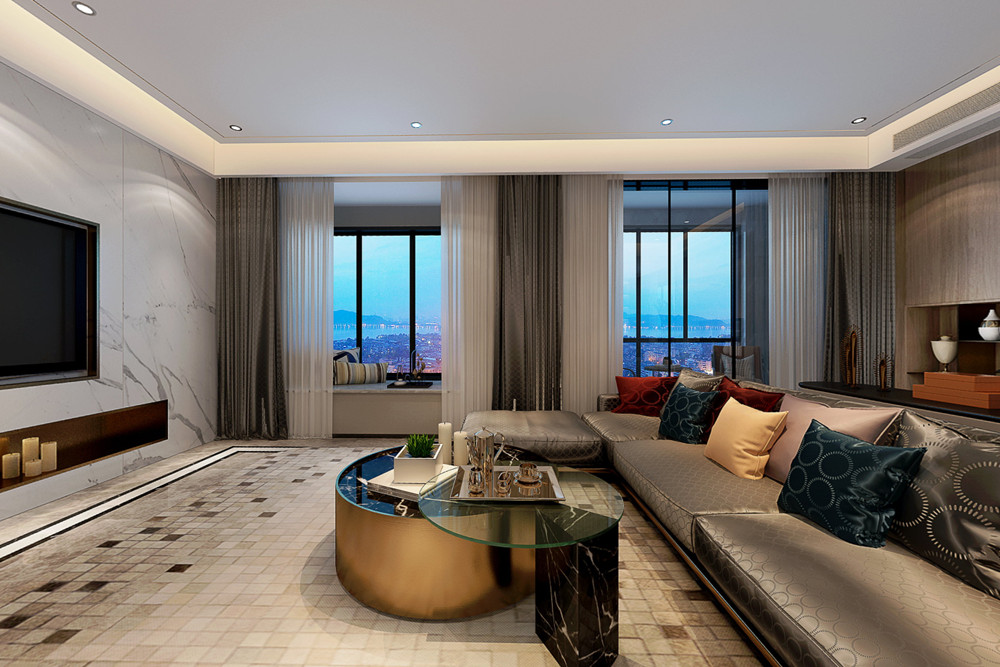 嘉興市巨匠·金色家園現(xiàn)代簡約風格三居室裝修案例