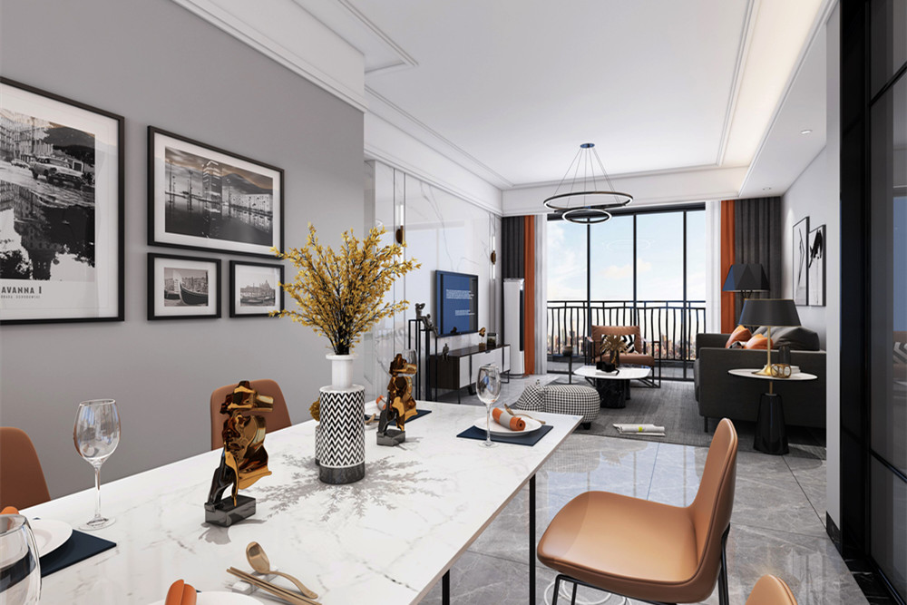 中山市萬科城市之光輕奢風格三居室裝修案例