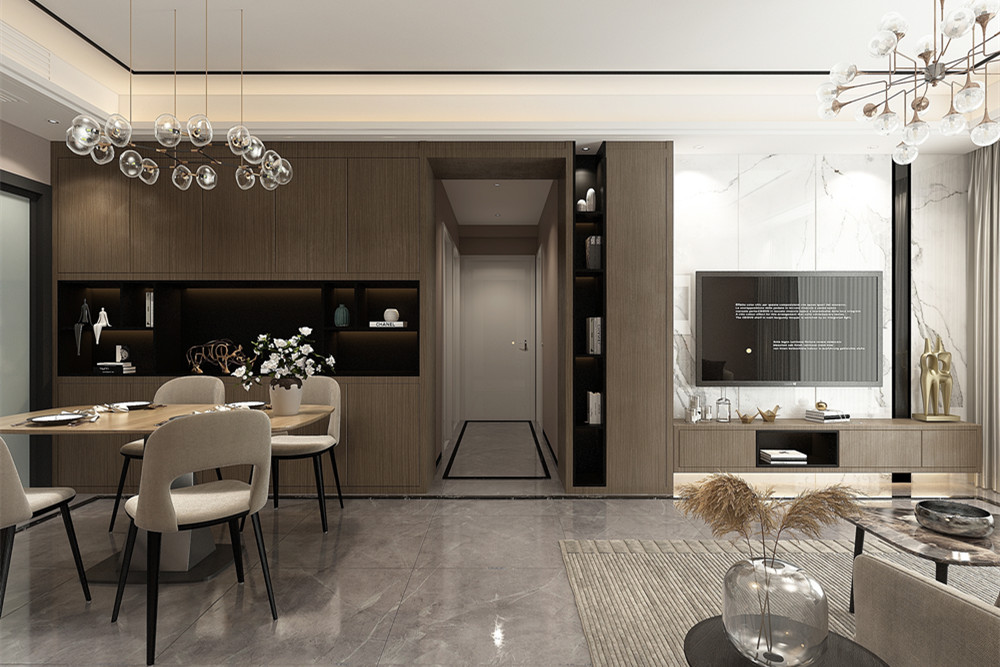 中山市萬科中天西灣匯現(xiàn)代簡約風(fēng)格三居室裝修案例