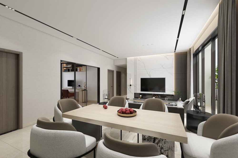 中山市萬科中天西灣匯現(xiàn)代簡約風(fēng)格三居室裝修案例