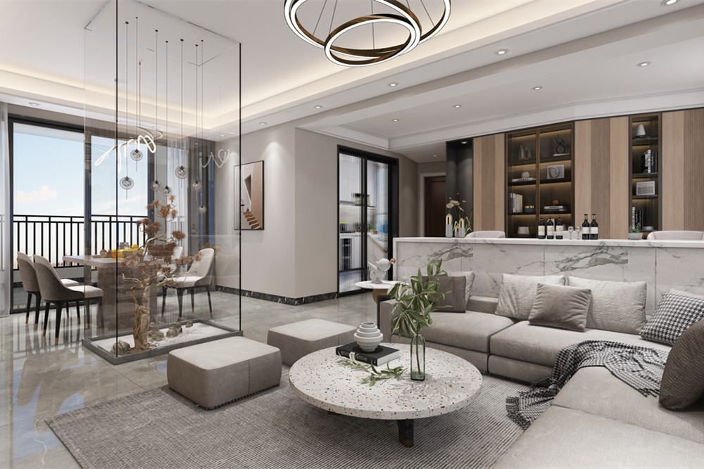 中山市凱茵又一城花漾集現(xiàn)代簡約風格三居室裝修案例