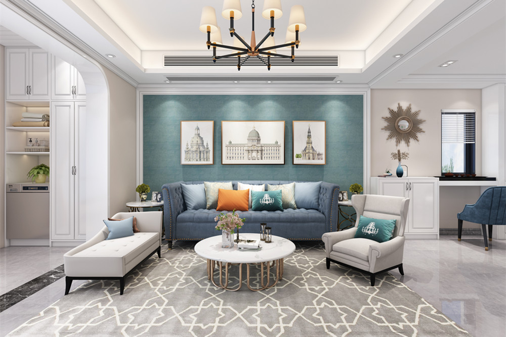 中山市時代南灣北岸北歐風(fēng)格三居室裝修案例