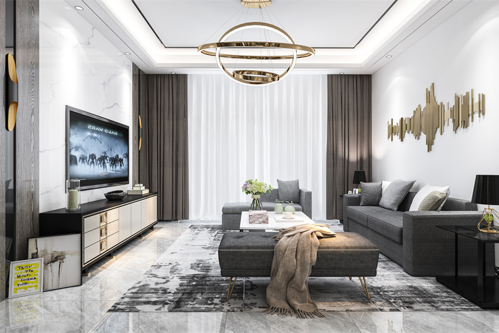 中山市雋園輕奢風(fēng)格三居室裝修案例