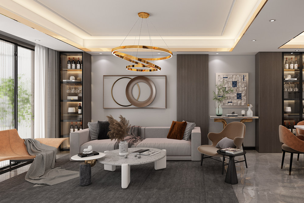 連云港市水岸明珠輕奢風(fēng)格別墅裝修案例