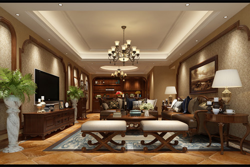 梧州市碧河佳園新中式風格別墅裝修案例