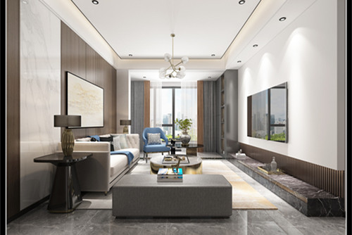 玉林市新都香格里拉輕奢風(fēng)格三居室裝修案例