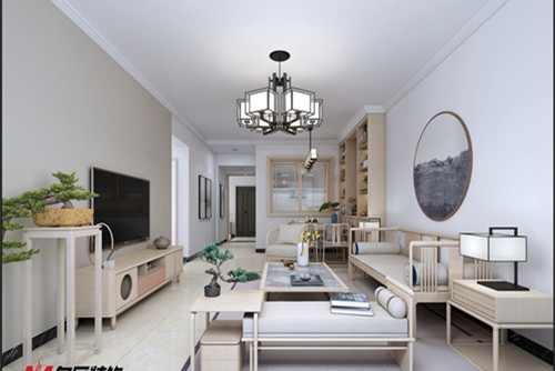 梧州市荷塘雅苑新中式風格三居室裝修案例