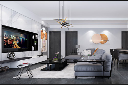 德陽市春熙路商業(yè)廣場現(xiàn)代簡約風格三居室裝修案例