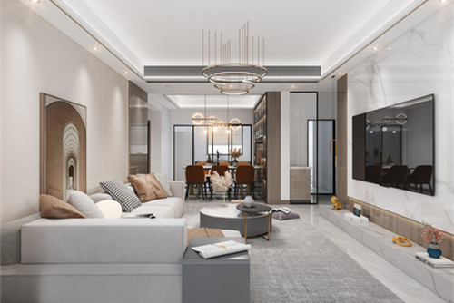 德陽市白果小區(qū)社區(qū)輕奢風格三居室裝修案例