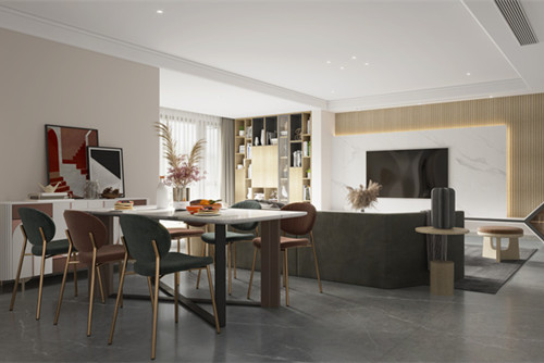 德陽市華庭陽光.輕奢風(fēng)格三居室裝修案例