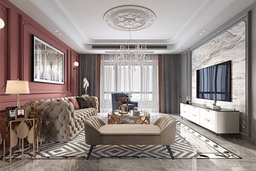 淮安市宏元國際廣場(chǎng)輕奢風(fēng)格三居室裝修案例