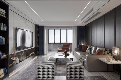 淮安市紅日金城現(xiàn)代簡約風格三居室裝修案例