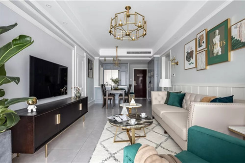 紹興市東方名筑美式風(fēng)格三居室裝修案例