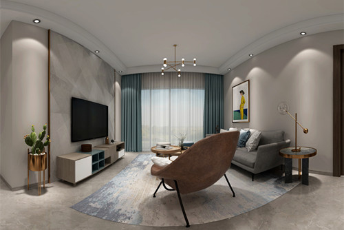 惠州市中洲中央公園現(xiàn)代簡約風格三居室裝修案例