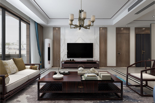 秦皇島101-200平米新中式風(fēng)格萬(wàn)和城室內(nèi)裝修設(shè)計(jì)案例