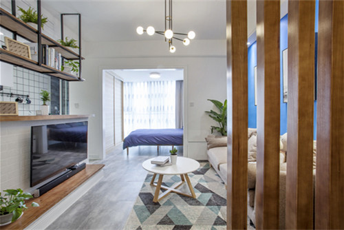 德陽(yáng)市萬(wàn)達(dá)華府。北歐風(fēng)格二居室裝修案例