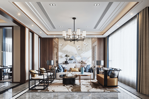 陽江市恒大名都新中式風(fēng)格別墅裝修案例
