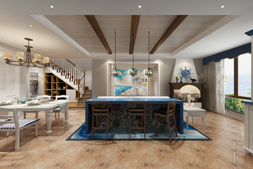 泉州市億盛金色新城地中海風(fēng)格復(fù)式裝修案例