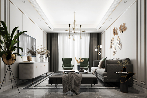 遂寧市邦泰·云璟輕奢風格三居室裝修案例