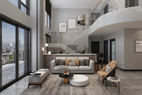 江門市萬科翡翠中央輕奢風(fēng)格復(fù)式裝修案例