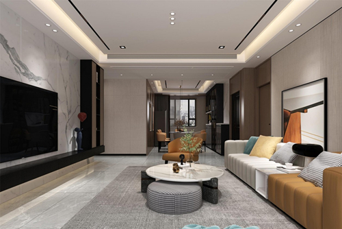 江門市海悅君庭新中式風格復式裝修案例