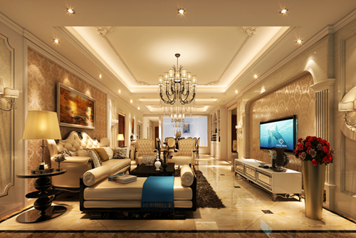 佛山市保利閱江臺(tái)歐式風(fēng)格三居室裝修案例