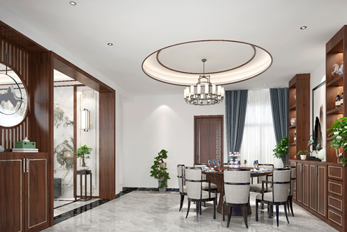 韶關(guān)市沛瀧御峰花園新中式風(fēng)格別墅裝修案例